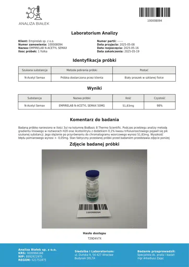 N-Acetyl Semax 50mg+ 3ml BAC - obrazek 2